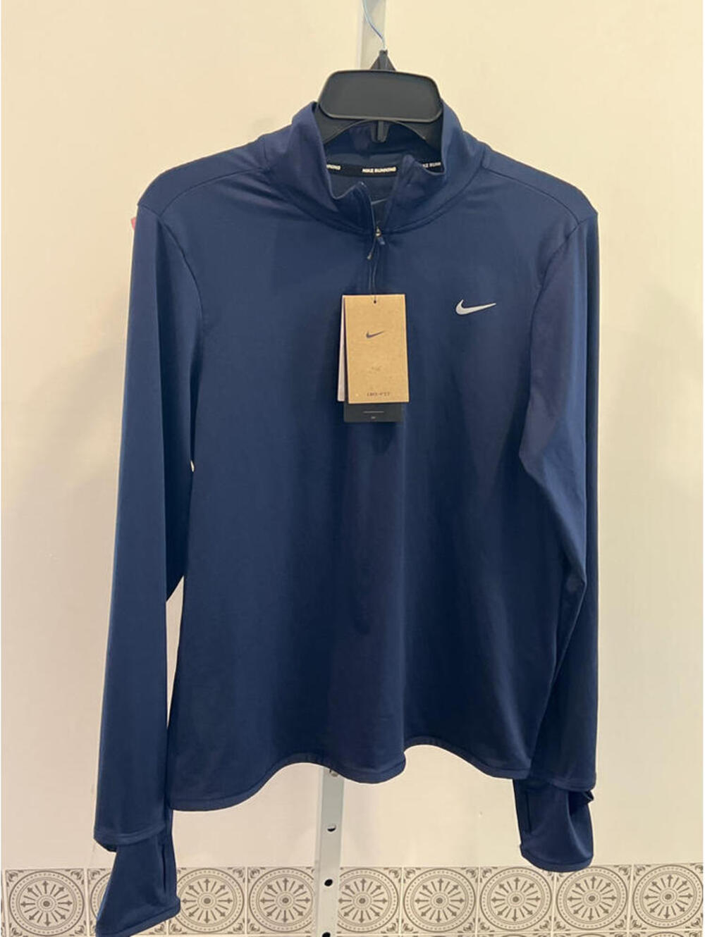 nike navy medium Swift DRI-FIT Element UV 1/4-Zip Top nike
